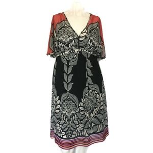 💥SOLD💥MOSSIMO Red Black White Sheer Floral Dress SIZE M